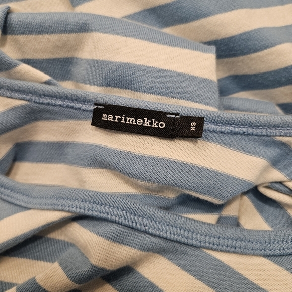 Marimekko Hetta blue and white striped cotton nightgown dress Size XS - Picture 6 of 8